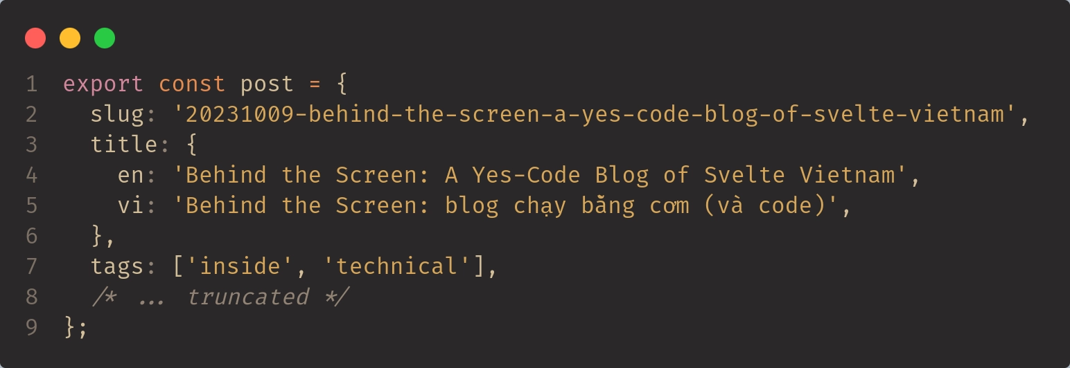 hard-coded data