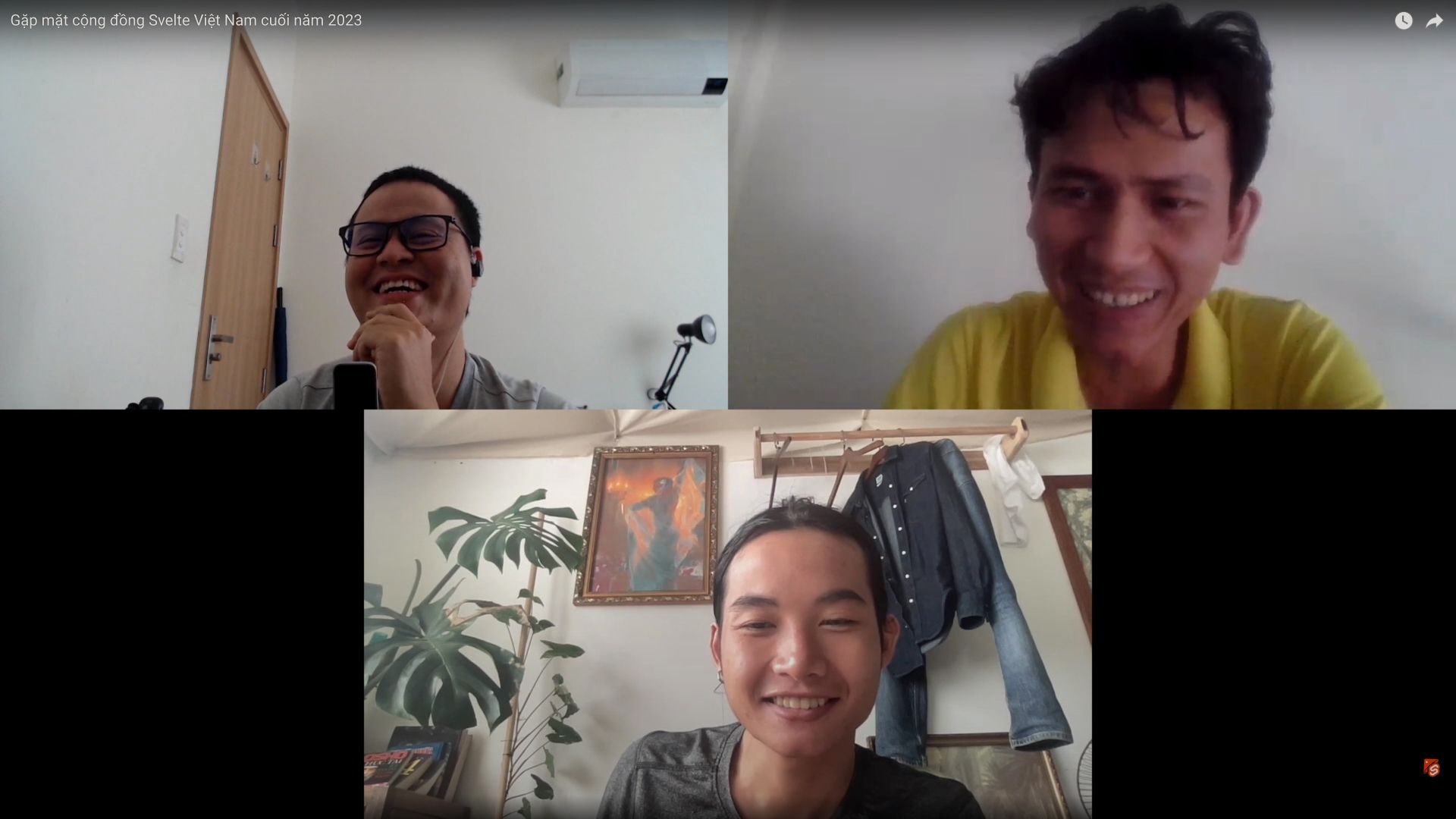 three community members having fun during livestream